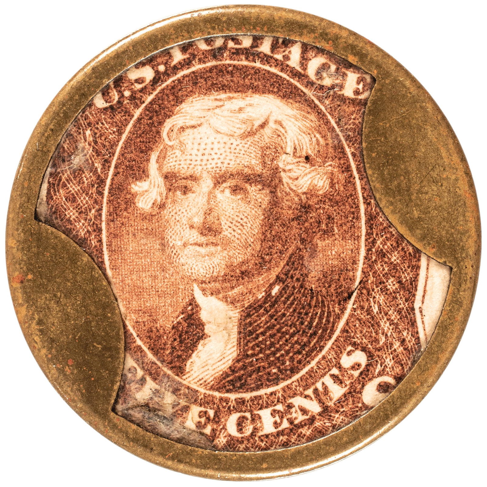1862 CIVIL WAR ENCASED POSTAGE