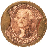 1862 CIVIL WAR, ENCASED POSTAG