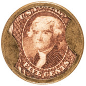 1862 CIVIL WAR, ENCASED POSTAG