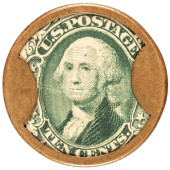 1862 CIVIL WAR, ENCASED POSTAG