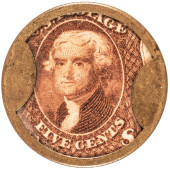 1862 CIVIL WAR, ENCASED POSTAG