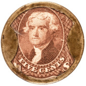 1862 CIVIL WAR, ENCASED POSTAG