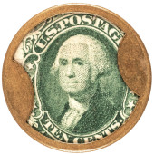 1862 CIVIL WAR, ENCASED POSTAG