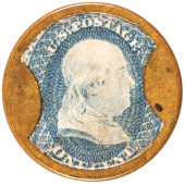 1862 CIVIL WAR ENCASED POSTAGE