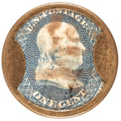 1862 CIVIL WAR, ENCASED POSTAG