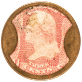1862 CIVIL WAR, ENCASED POSTAG