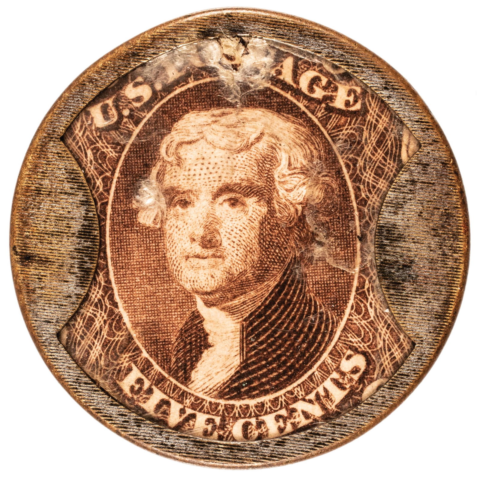 1862 CIVIL WAR ENCASED POSTAGE