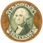 1862 CIVIL WAR ENCASED POSTAGE