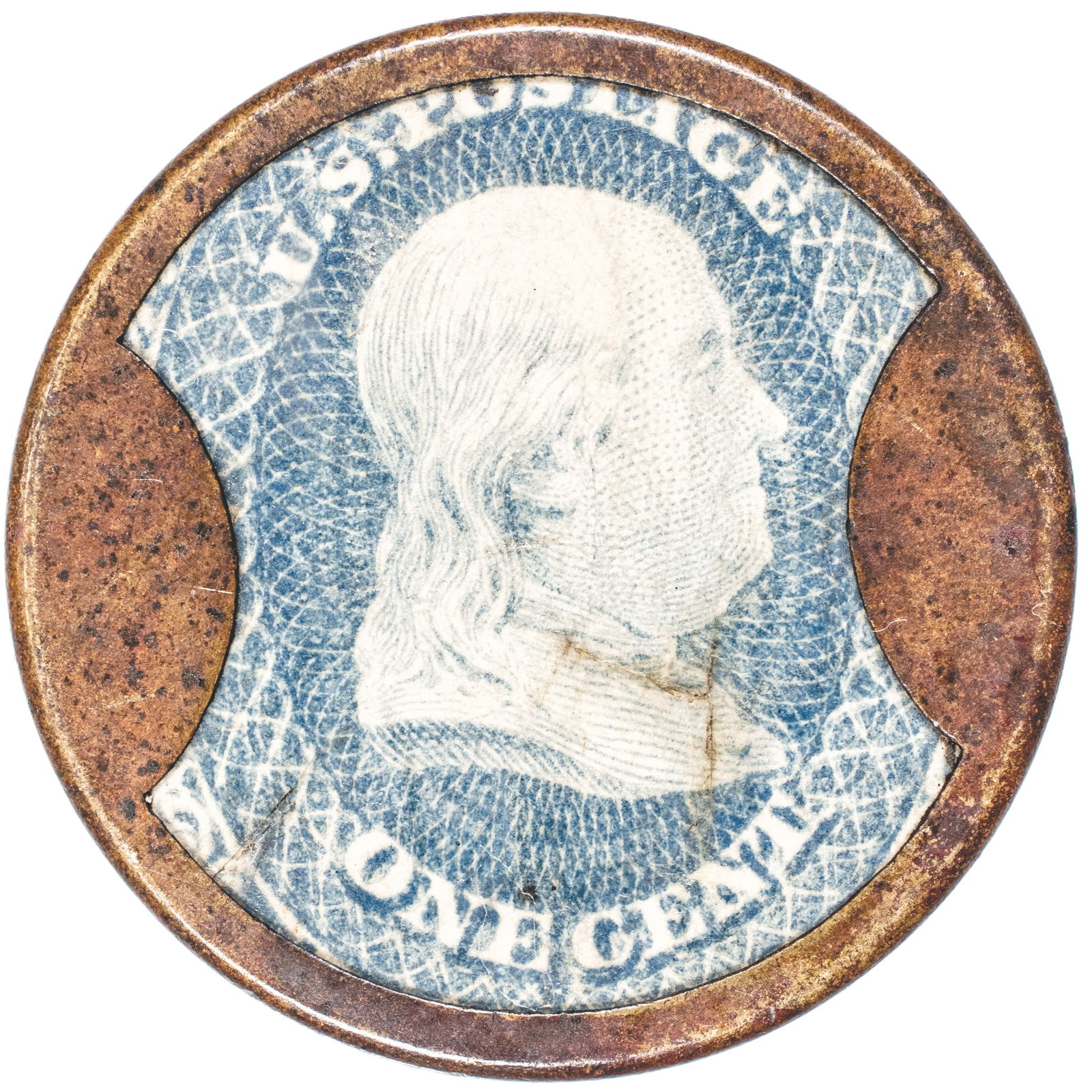 1862 CIVIL WAR ENCASED POSTAGE,