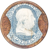 1862 CIVIL WAR ENCASED POSTAGE