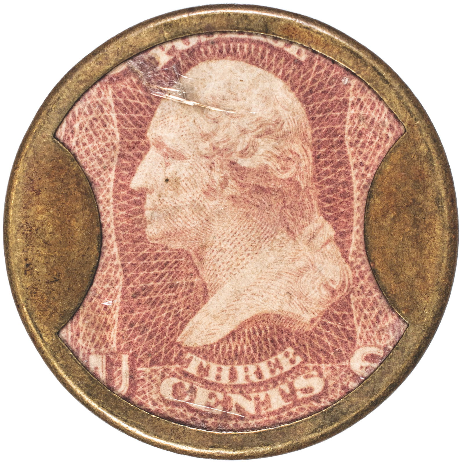 1862 CIVIL WAR ENCASED POSTAGE