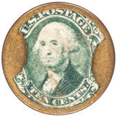 1862 CIVIL WAR, ENCASED POSTAG