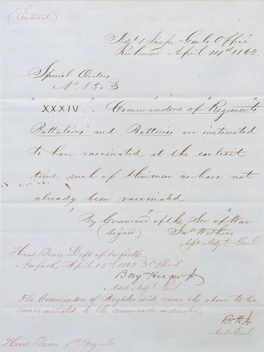 1862 CIVIL WAR HANDWRITTEN