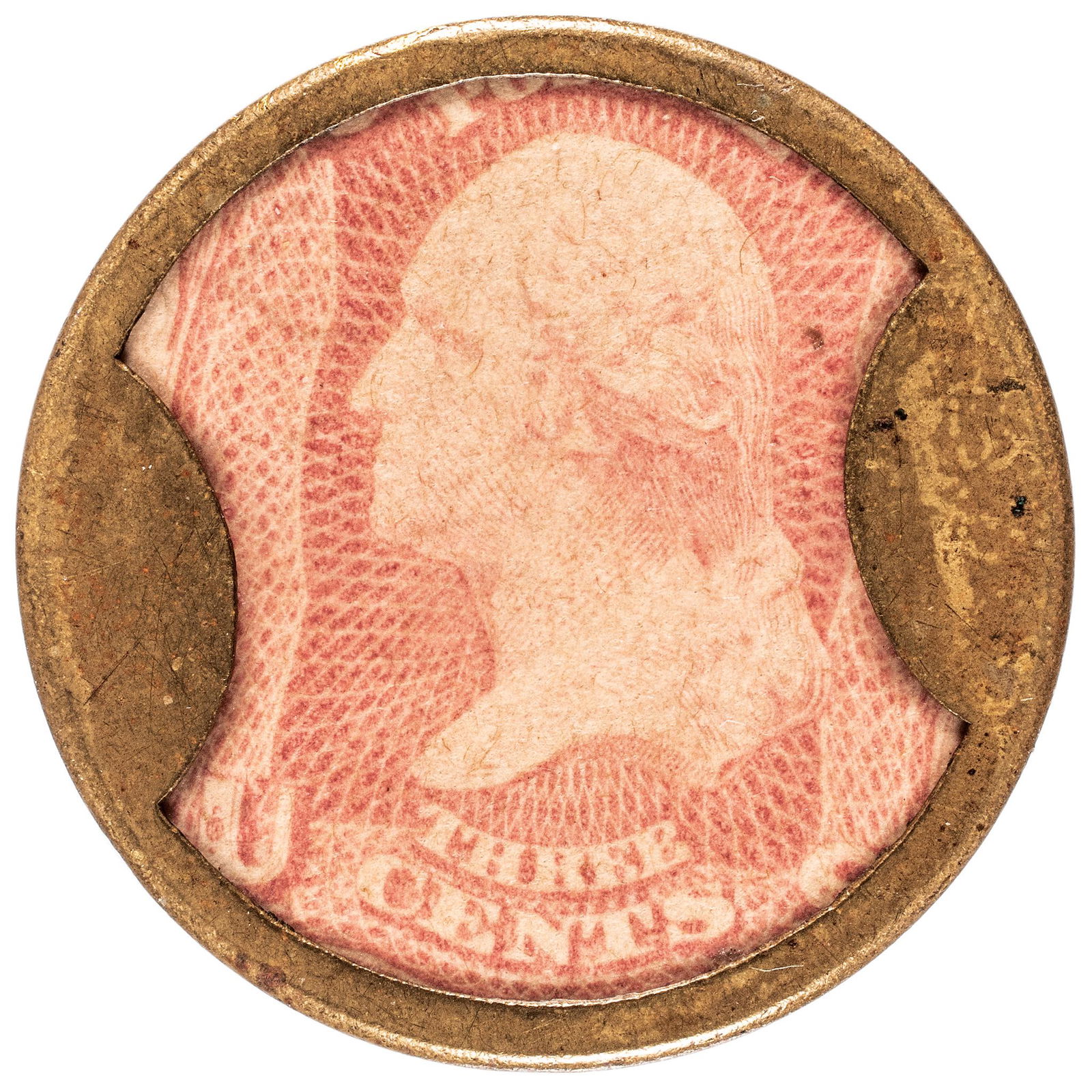 1862 ENCASED POSTAGE STAMP