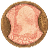 1862 ENCASED POSTAGE STAMP CUR