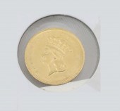 1862 MS66 $1 DOLLAR TYPE 3 GOL
