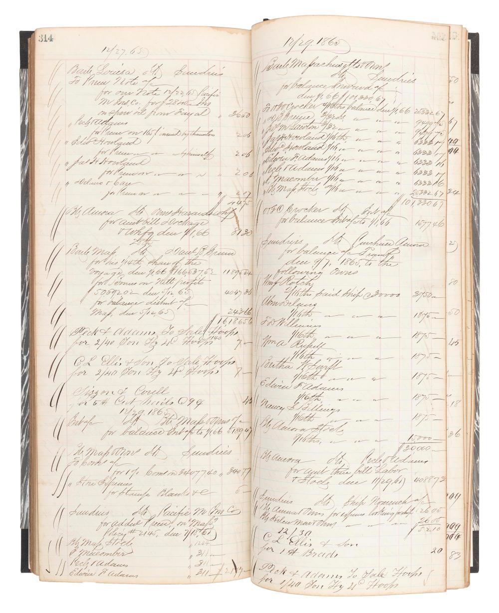 1863-1866 ACCOUNT BOOK FOR NEW