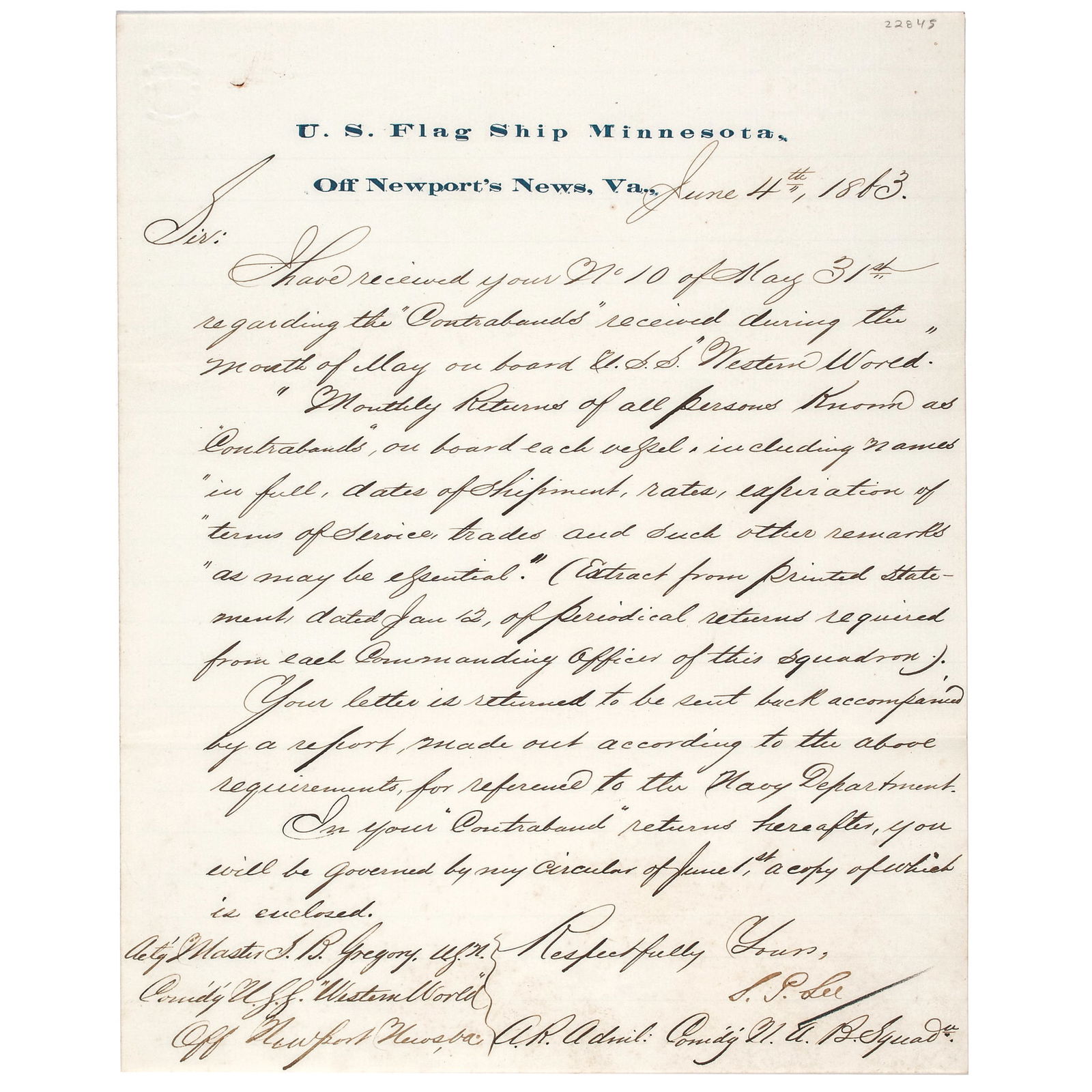 1863 VIRGINIAN SAMUEL P LEE