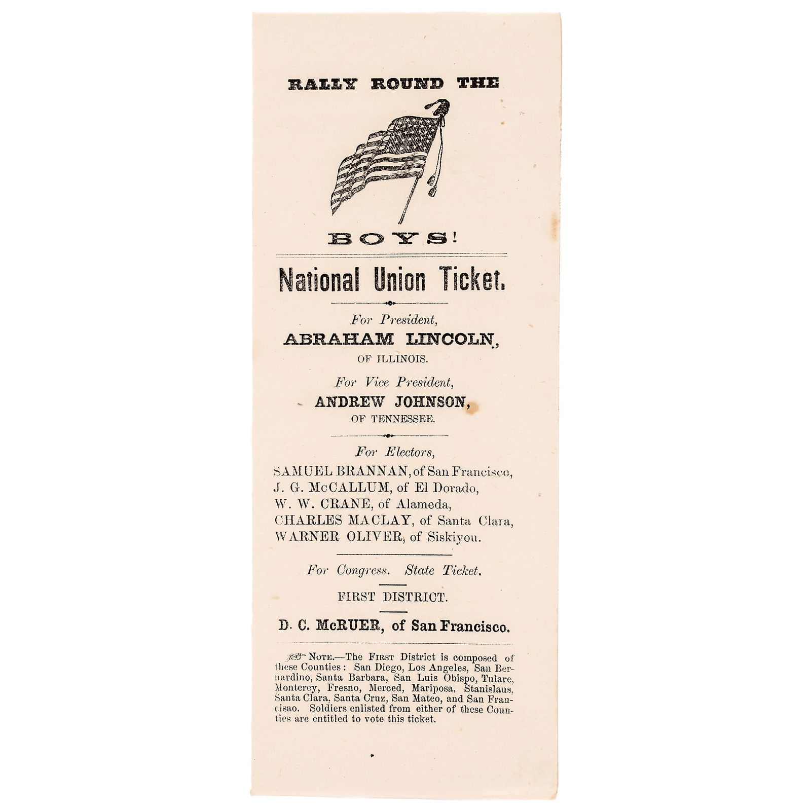 1864 ABRAHAM LINCOLN PRESIDENTIAL