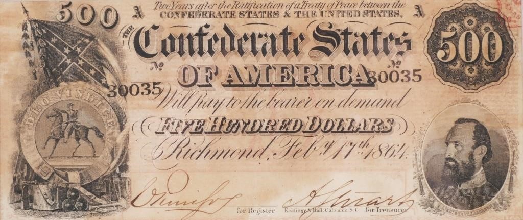 1864 CONFEDERATE $500