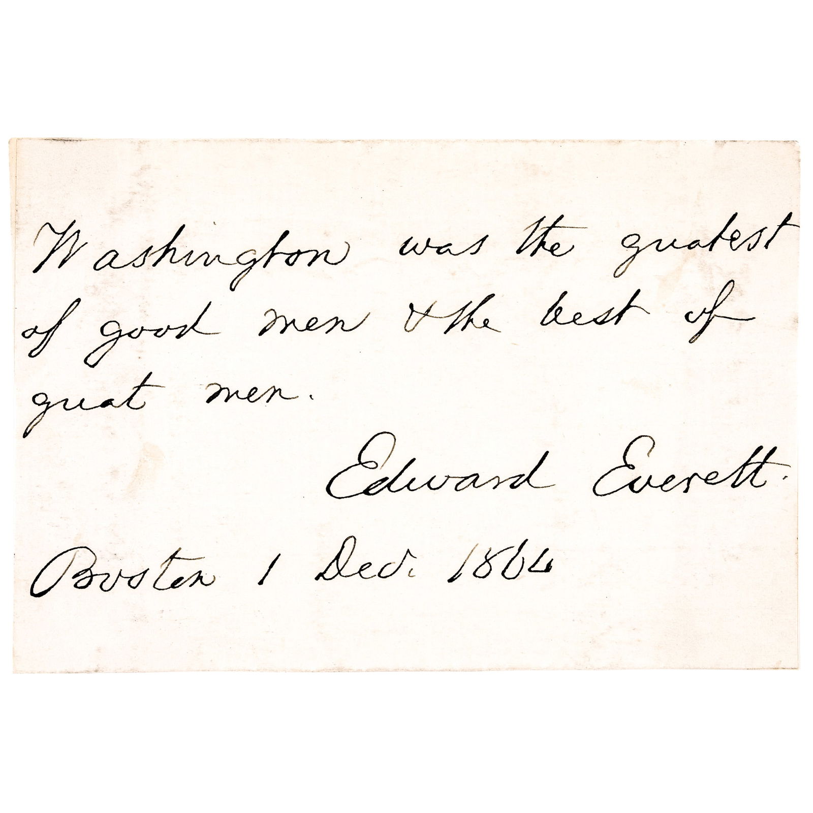 1864 EDWARD EVERETT SIGNED