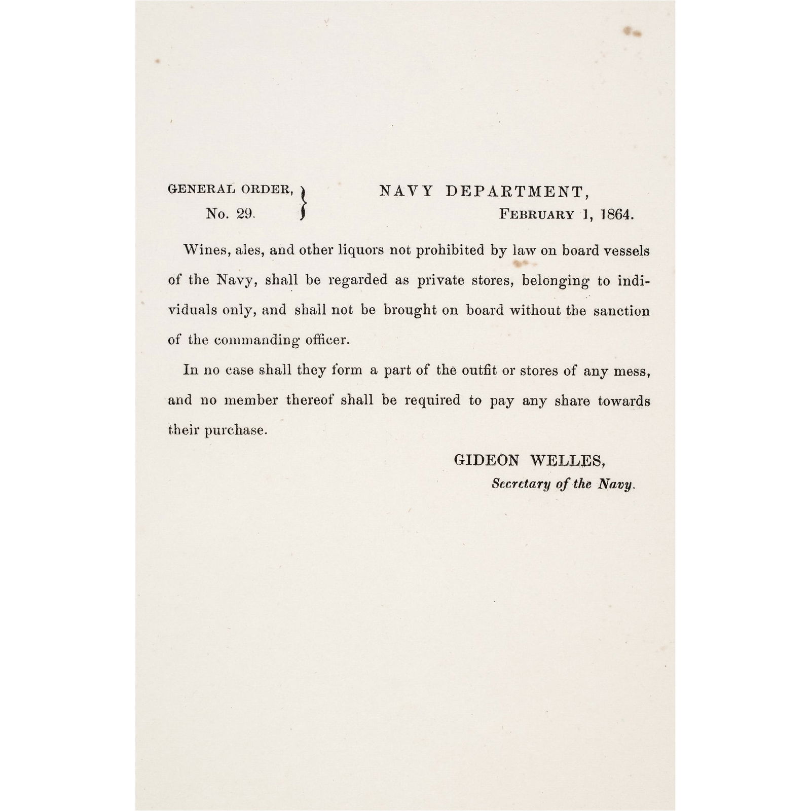 1864 GIDEON WELLES AS NAVY