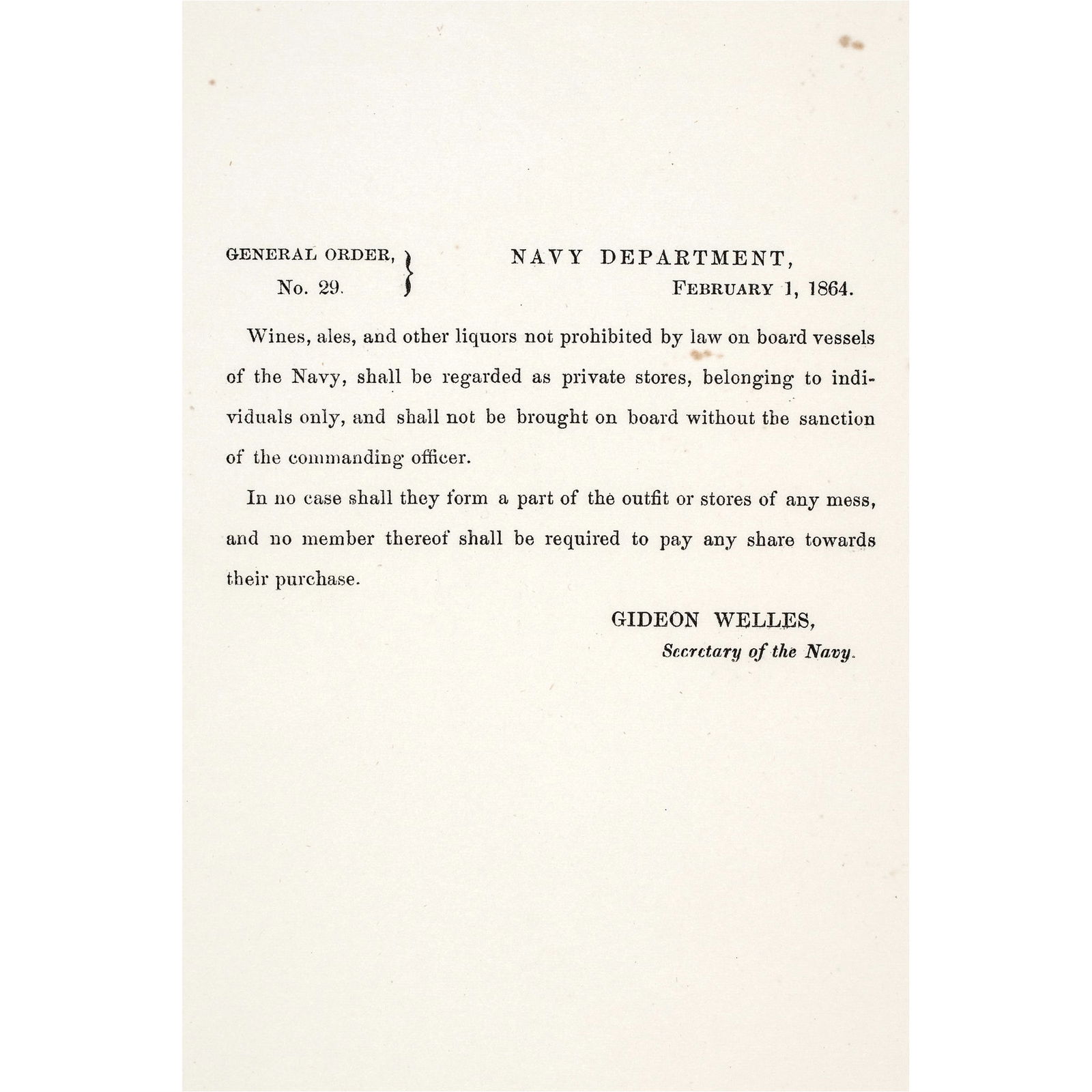 1864 GIDEON WELLES AS NAVY
