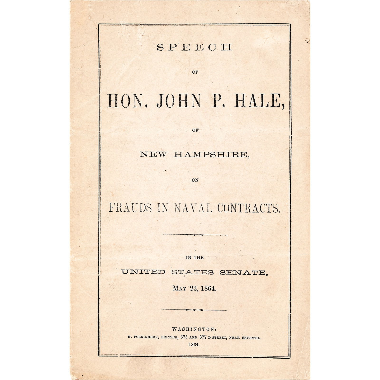 1864 IMPRINT, FRAUDS IN NAVAL