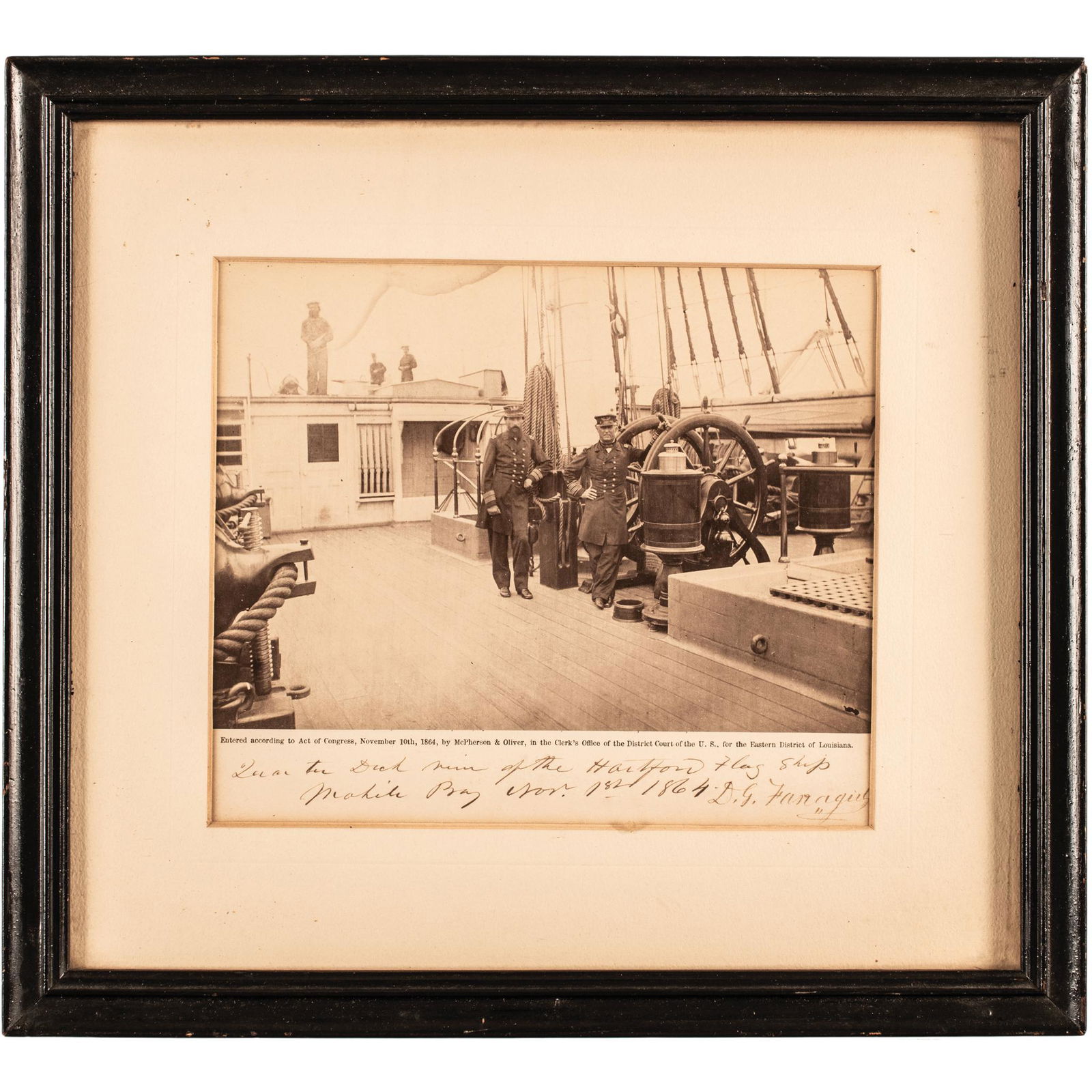 1864 PHOTO, QUARTER DECK MEN OF THE