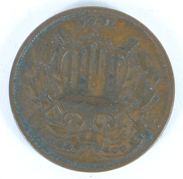 1864 Two Cent Piece Small Motto