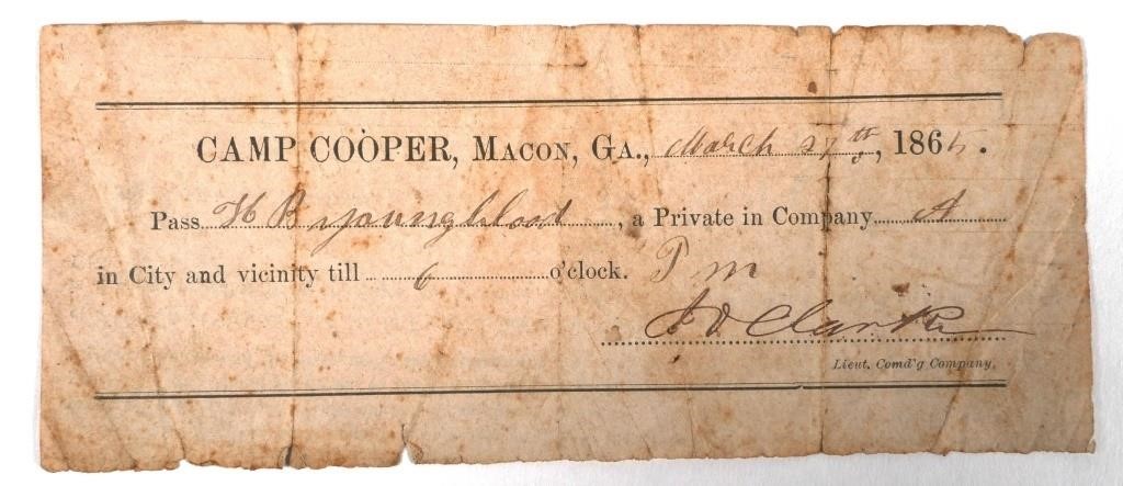 1865 CONFEDERATE ORDER FOR
