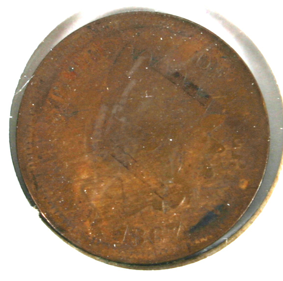 1867 Indian Head Cent Penny