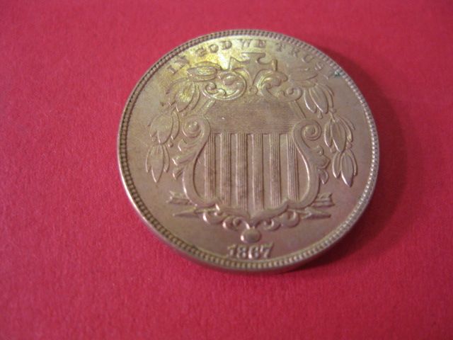 1867 U.S. Sheld Nickel A.U.