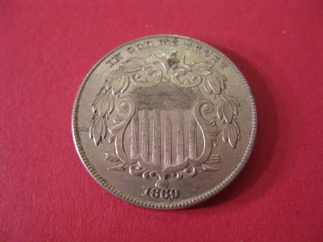 1869 U.S. Shield Nickel A.U.