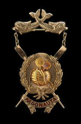 1870 gold rowing brooch,