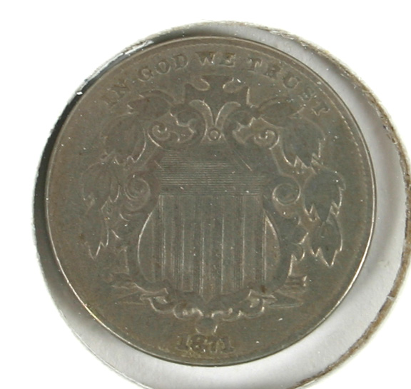1871 Shield Nickel  XF