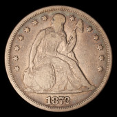 1872 LIBERTY SEATED SILVER DOL