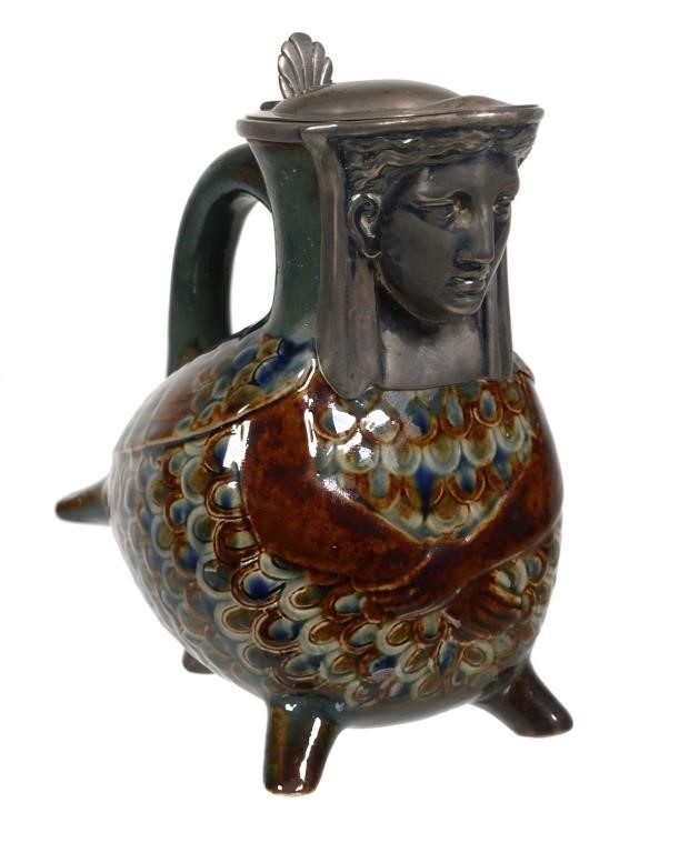 1876 DOULTON LAMBETH FACE, BIRD