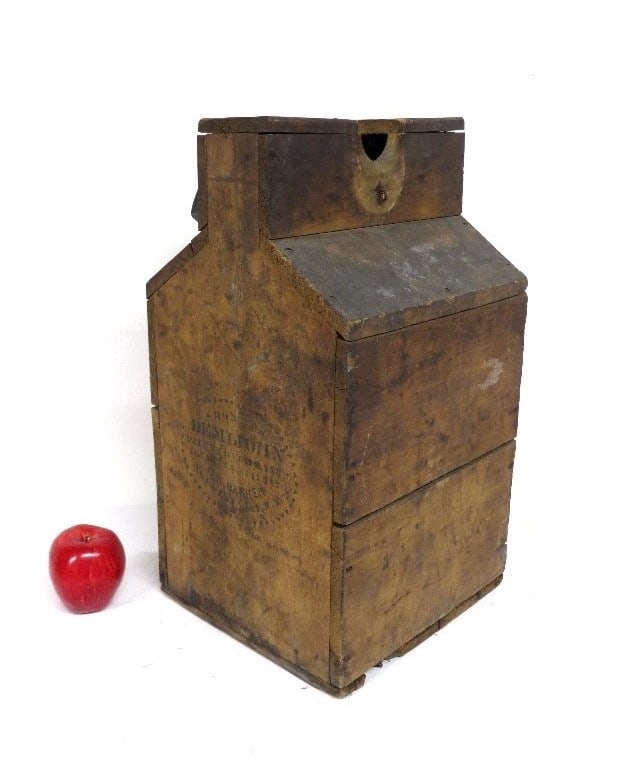 1876 PATENTED DEMIJOHN IN WOODEN
