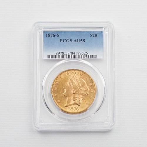 1876 S GOLD LIBERTY HEAD $20