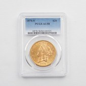 1876 S GOLD LIBERTY HEAD $20 A