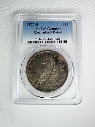 1877 US TRADE DOLLAR PCGS GENUINE