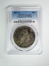 1877 US TRADE DOLLAR PCGS GENU
