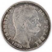 1879 ITALY 5 LIRE SILVER COIN.