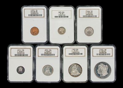 1879 seven-piece U.S. proof set: