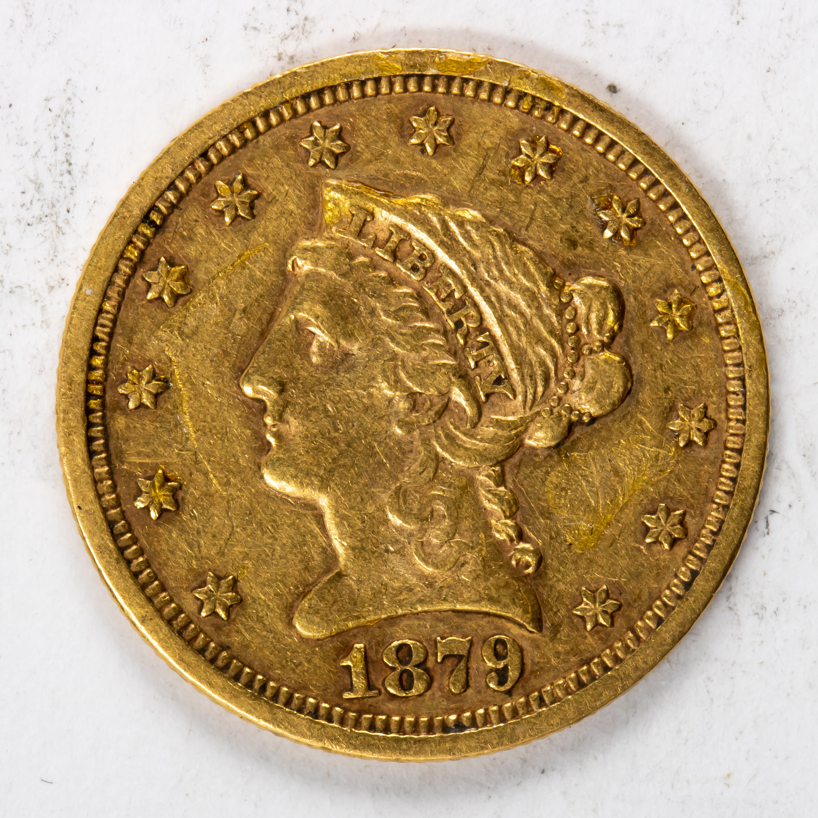 1879S $2 1/2 LIBERTY HEAD GOLD