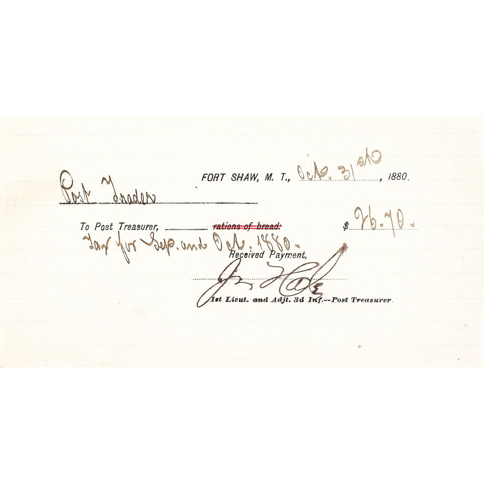 1880 INDIAN WARS POST TRADER