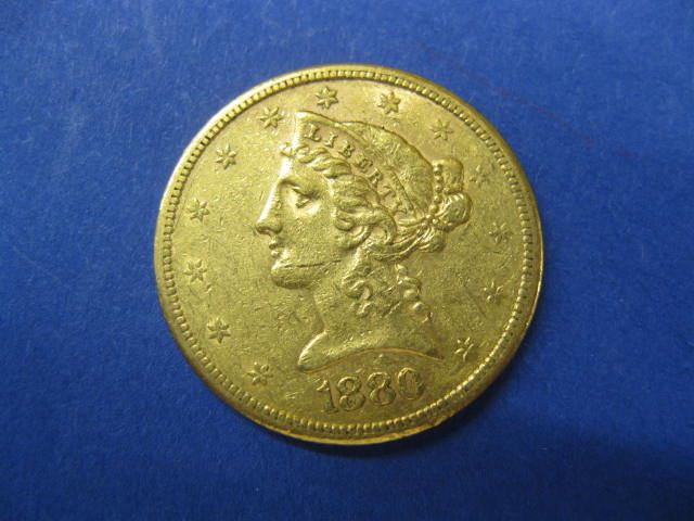 1880-S U.S. $5.00 Liberty Head Gold