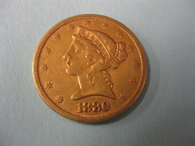1880 U.S. $5.00 Liberty Head Gold