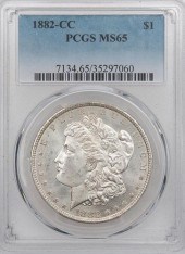 1882-CC MORGAN SILVER DOLLAR,
